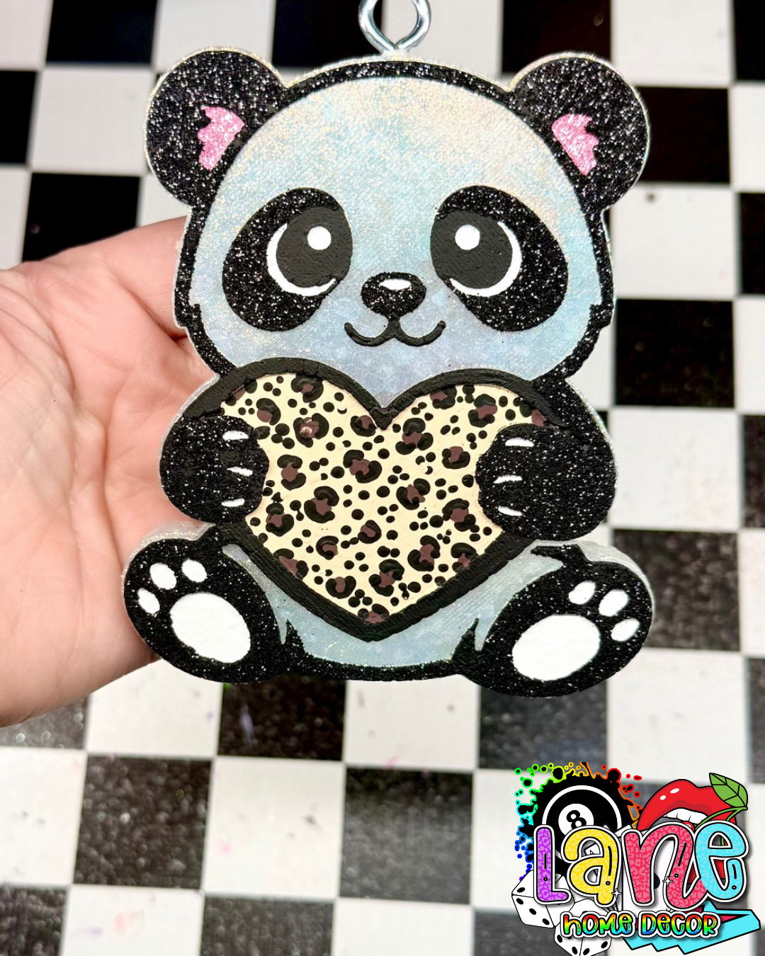 Custom panda with heart