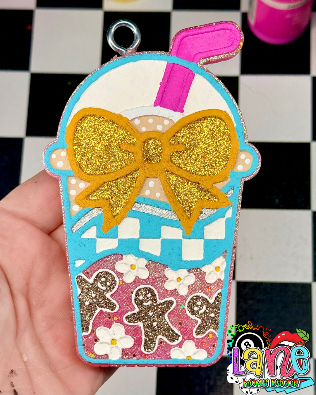 Custom Gingerbread Checkered Coffee