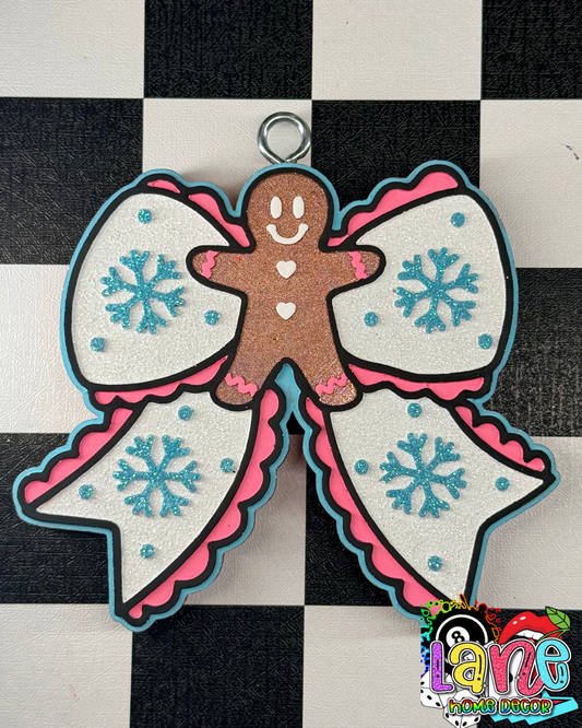 Custom Gingerbread Snowflake Bow