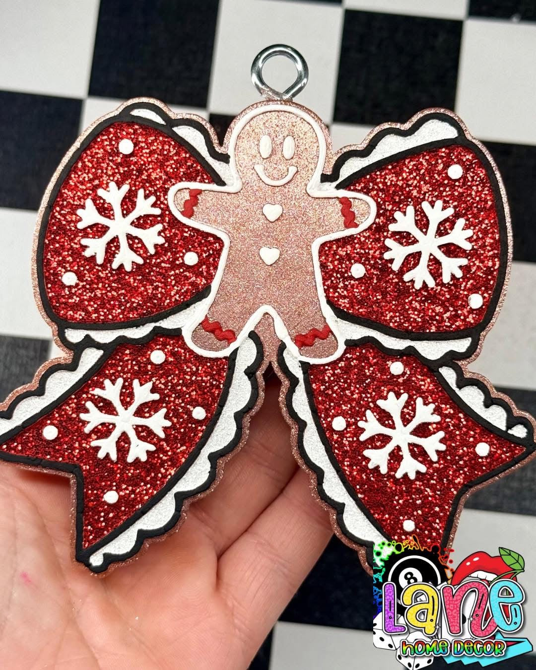 Custom Gingerbread Snowflake Bow