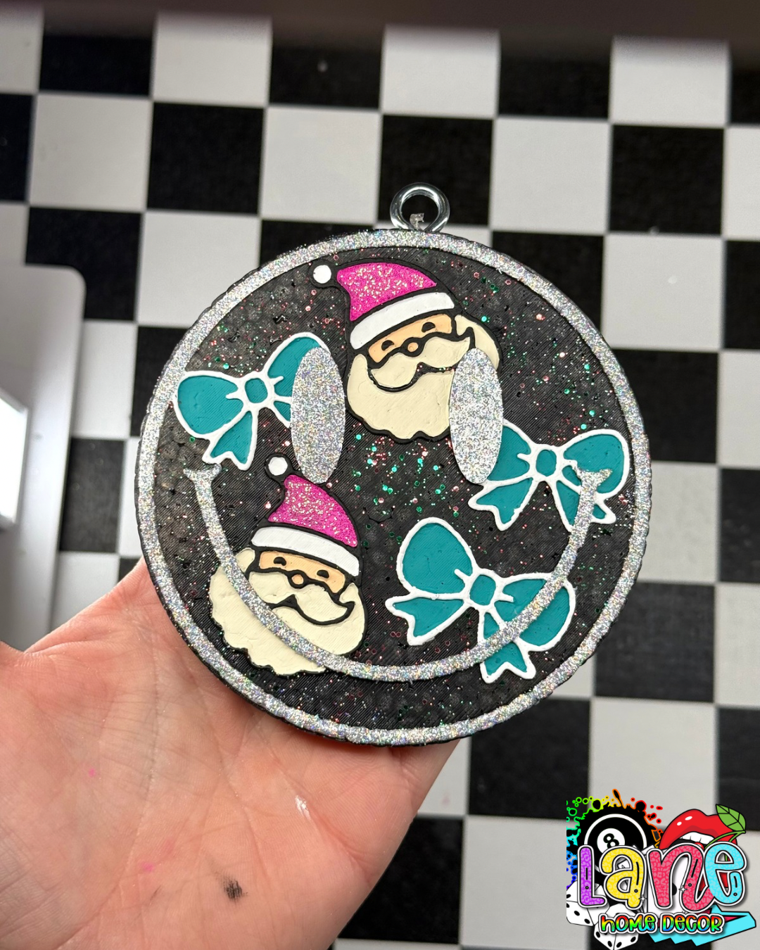 Custom Santa & Bows Smiley