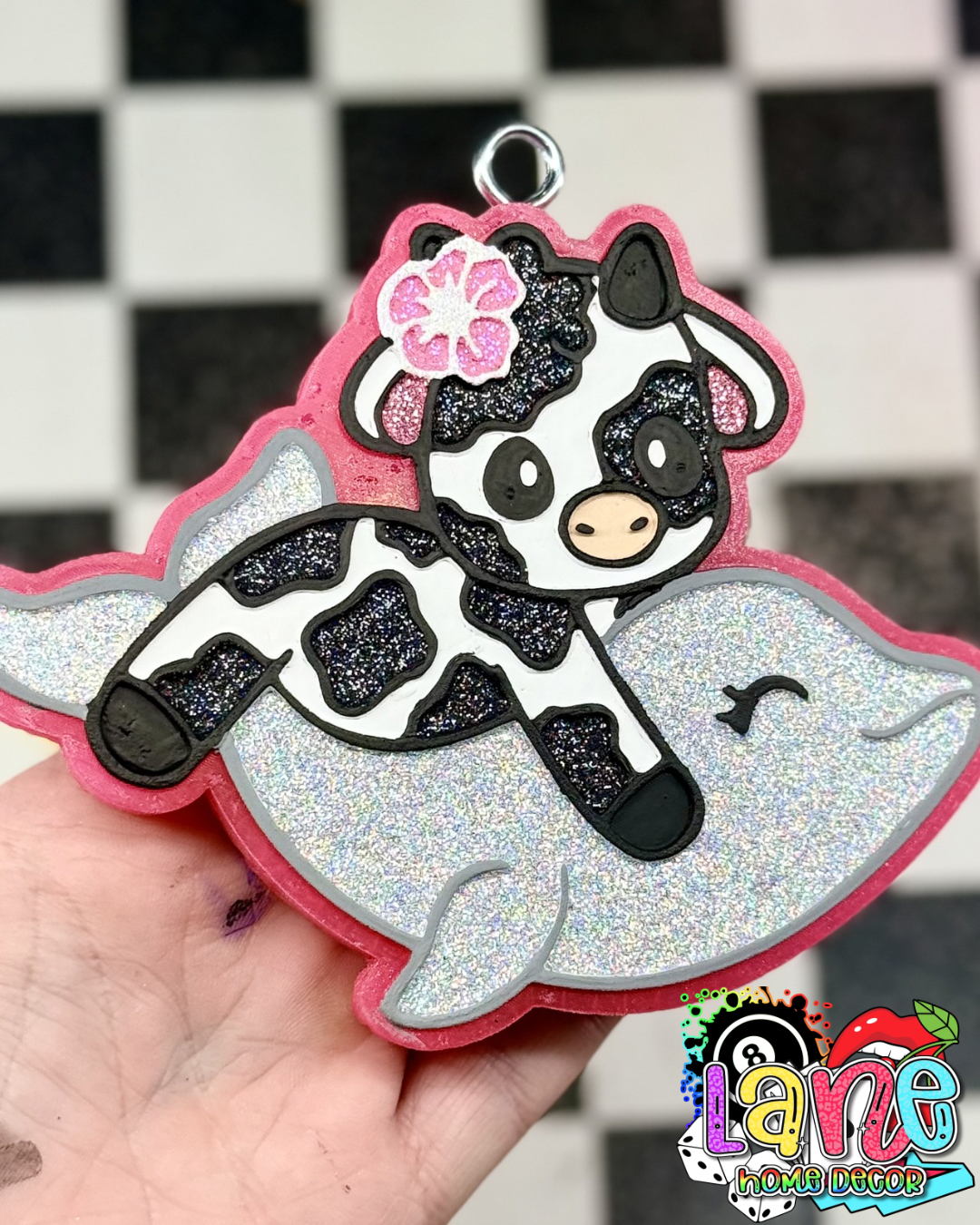 Cow riding dolphin RTS • pink sugar