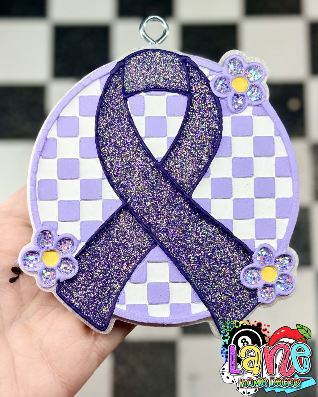 Check ribbon w/flowers RTS • pink sugar
