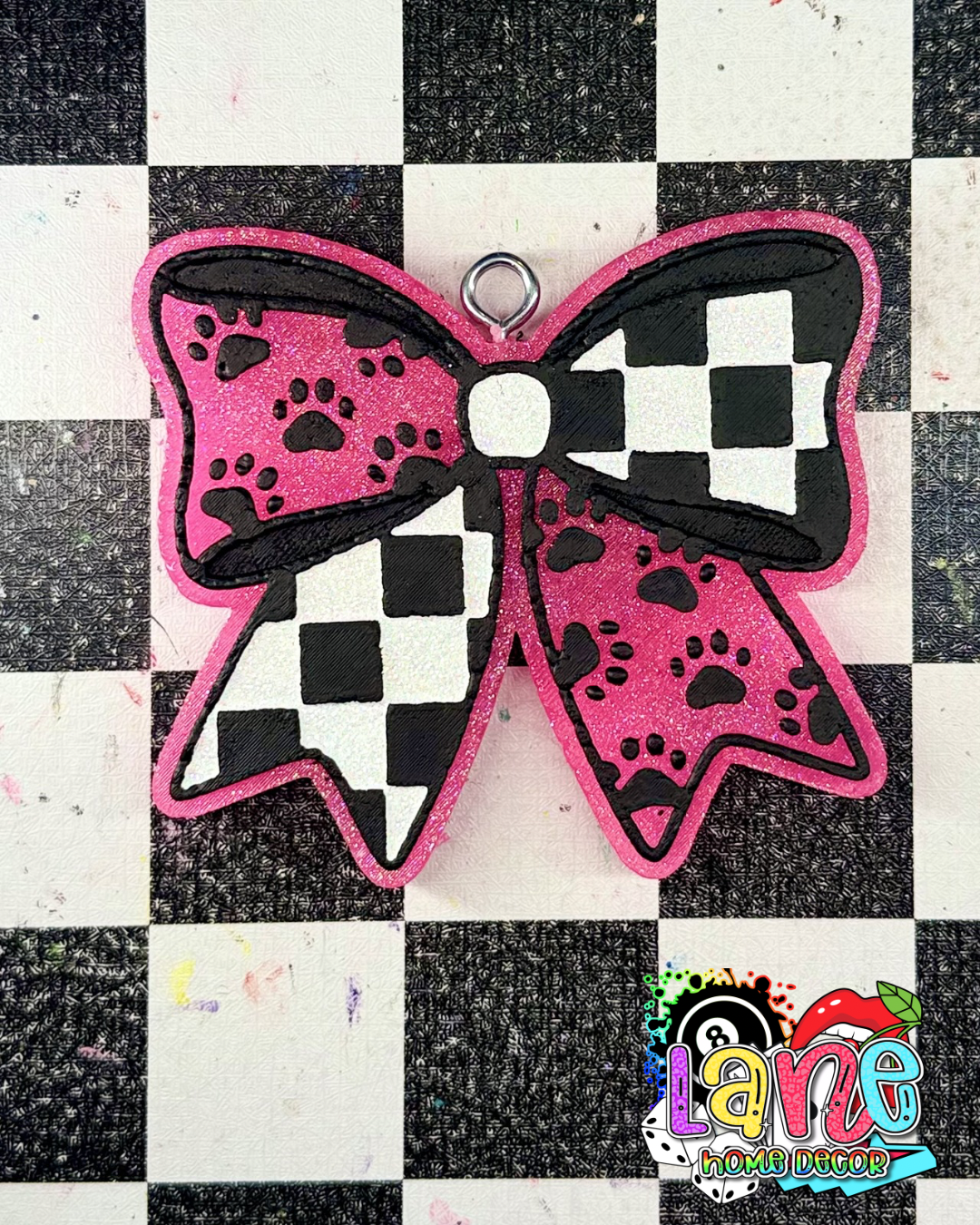 Custom Paw Print Bow